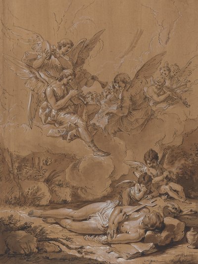 De dood van de Magdalena door Follower of Francesco Fontebasso