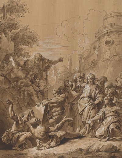 De opwekking van Lazarus door Follower of Francesco Fontebasso