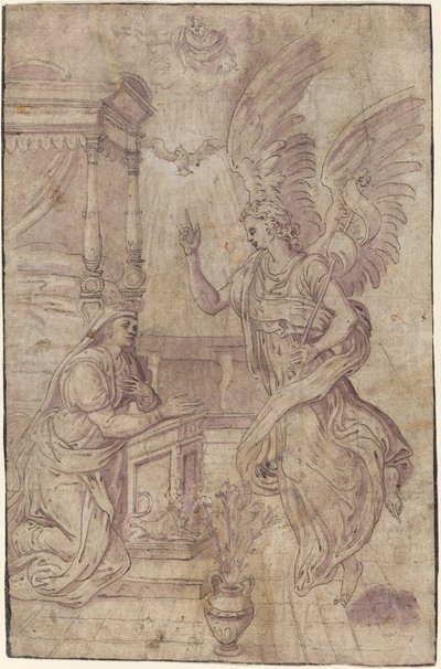De Annunciatie door Follower of Frans Floris I