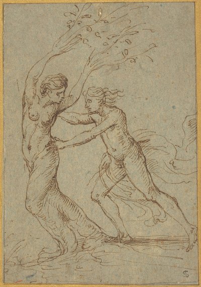 Apollo en Daphne door Follower of Giulio Romano