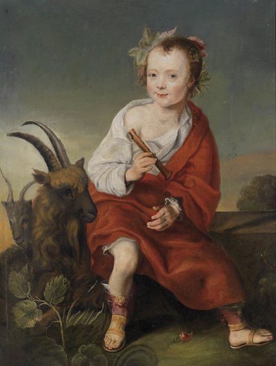 Kind met fluit en geiten door Follower of Jacob Gerritsz. Cuyp