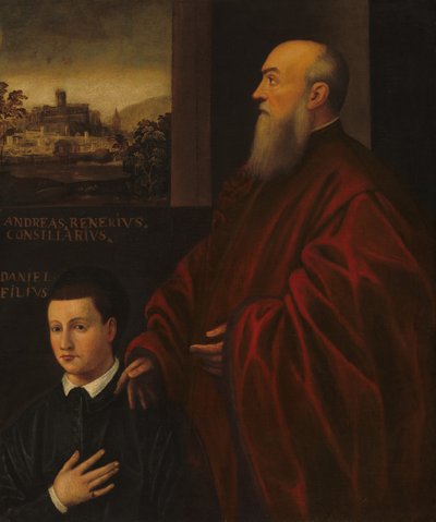 Andrea Renier en zijn zoon Daniele door Follower of Jacopo Tintoretto