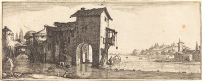 De watermolen door Follower of Jacques Callot