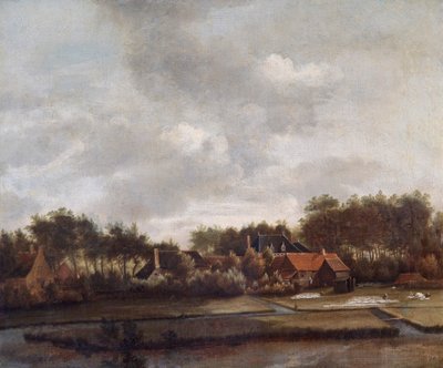 Landschap met bleekvelden door Follower of Jan van Ruisdael