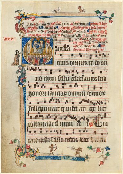 Kroning van de Maagd met begeleidende heiligen door Follower of Johannes von Valkenburg