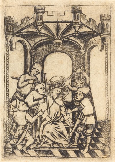 De Kroning met Doornen door Follower of Master of the Playing Cards