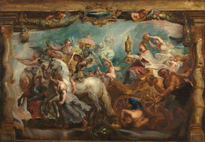De Triomf van de Kerk door Follower of Peter Paul Rubens