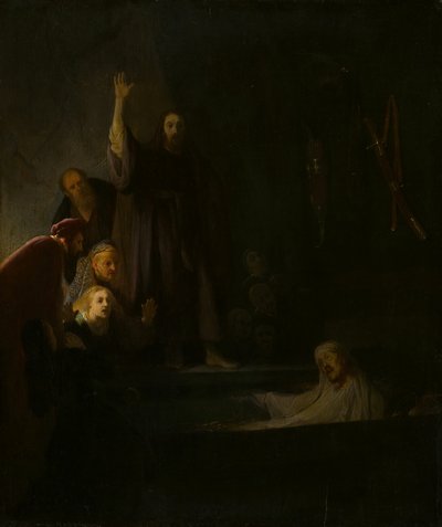 De Opwekking van Lazarus door Follower of Rembrandt van Rijn