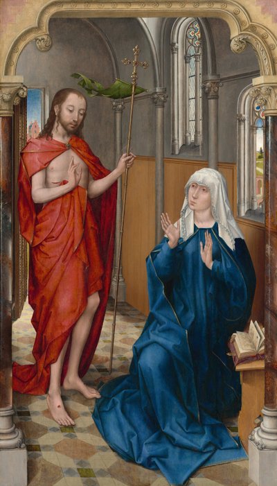 Christus verschijnt aan de Maagd door Follower of Rogier van der Weyden