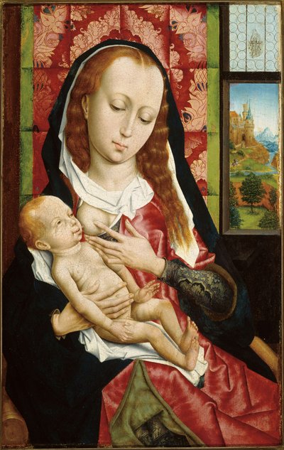 De maagd en het kind door Follower of Rogier van der Weyden