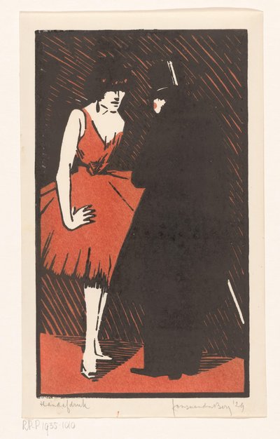 Danseres met een heer door Fons van den Berg (signed by artist)
