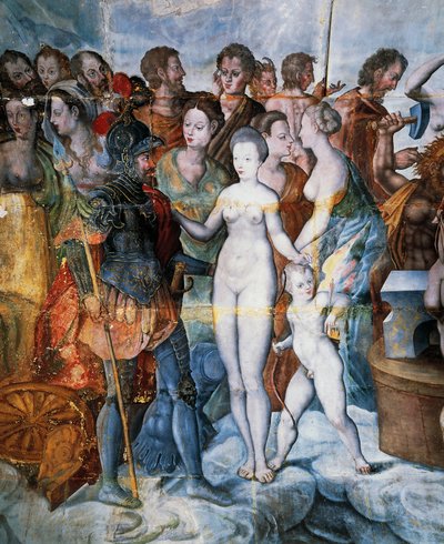 Hendrik II en Diane de Poitiers, fresco