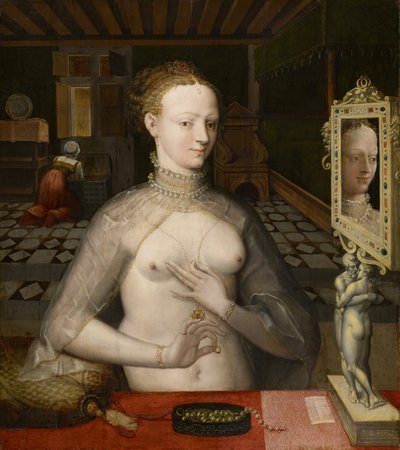 Portret van een dame door Fontainebleau School