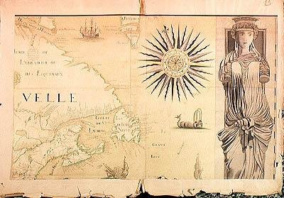 Kaart van Nouvelle-France (Canada) 1699 door Fonville Fonville