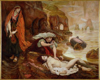 Haydee ontdekt het lichaam van Don Juan ... (schilderij op doek) door Ford Madox Brown