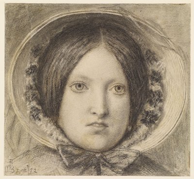 De laatste van Engeland - Portret van Emma Hill door Ford Madox Brown