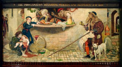 De Proclamatie Betreffende Gewichten en Maten AD 1556 door Ford Madox Brown