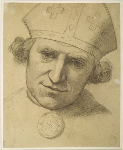De Geest van Gerechtigheid - Studie voor het Hoofd van een Bisschop door Ford Madox Brown