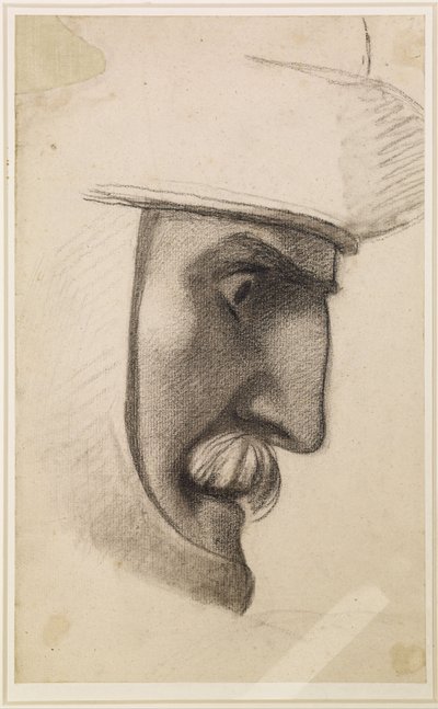 De geest van gerechtigheid - Studie voor hoofd van de baron door Ford Madox Brown