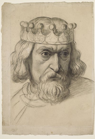 De Geest van Gerechtigheid - Studie voor het Hoofd van een Raadsman door Ford Madox Brown