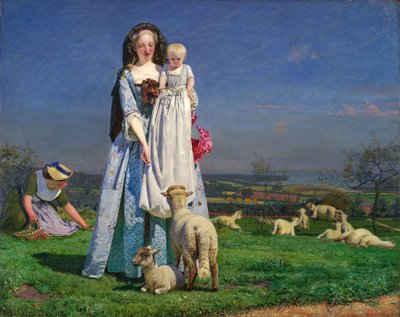 De mooie Baa-Lambs door Ford Madox Brown