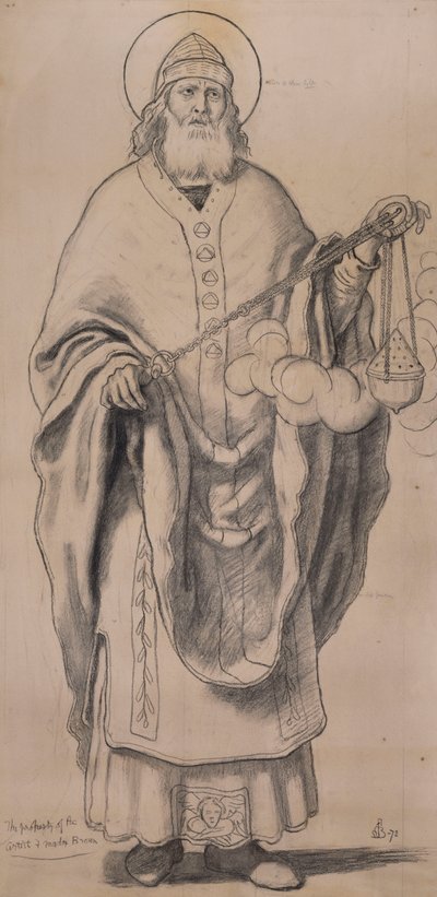 Zacharia, cartoon voor glas-in-lood in Knaresborough, 1872 door Ford Madox Brown