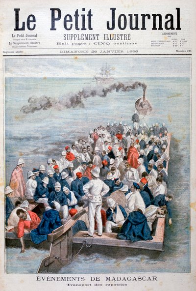 Gebeurtenissen in Madagaskar: de repatriëring van Franse troepen, 1896 door Fortuné Méaulle