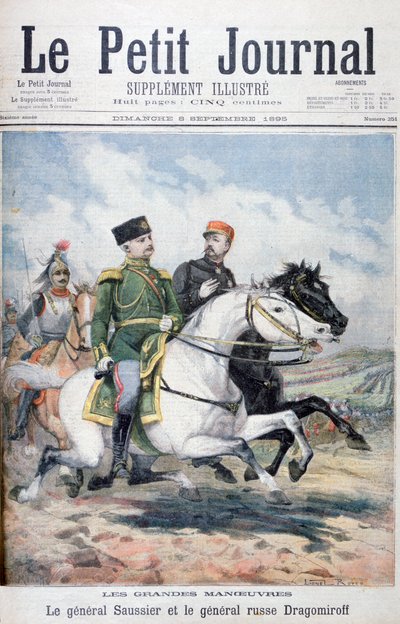 Franse generaal Saussier en Russische generaal Dragomirov, 1895 door Fortuné Méaulle
