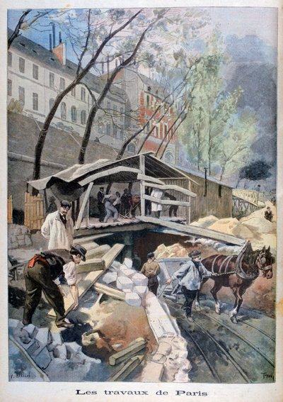 Arbeid in Parijs, 1899 door Fortuné Méaulle