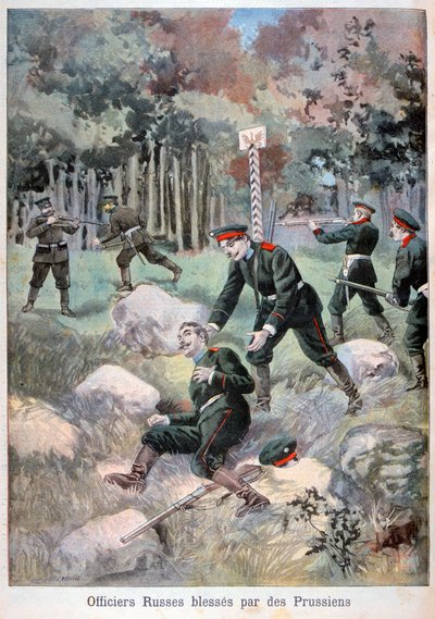 Russische officier gewond door de Pruisen, Russische grens, 1898 door Fortuné Méaulle