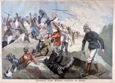 Het Bloedbad van een Engelse Missie in Benin, 1897 door Fortuné Méaulle
