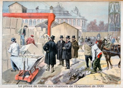 De Prins van Wales bezoekt de bouwplaatsen voor de Exposition Universelle van 1900, Parijs, 1898 door Fortuné Méaulle