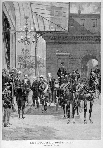 De terugkeer van Felix Faure, president van Frankrijk, naar Parijs na zijn bezoek aan Rusland door Fortuné Méaulle