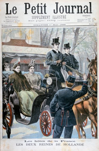 De twee koninginnen van Nederland bezoeken Parijs, Frankrijk, 1898 door Fortuné Méaulle