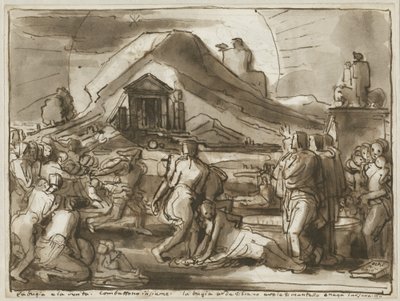 Een Allegorie van Waarheid en Leugen (verso) door Fortunato Duranti