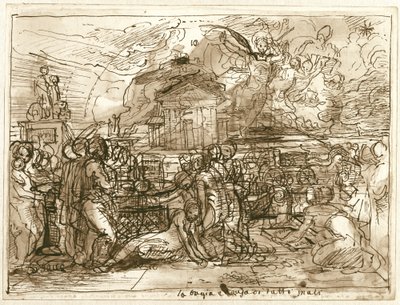 Leugen is de Oorzaak van Alle Kwaad (recto); Een Allegorie van Waarheid en Leugen (verso) door Fortunato Duranti