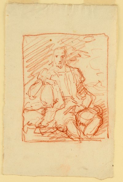 Portret van een zittende man door Fortunato Duranti