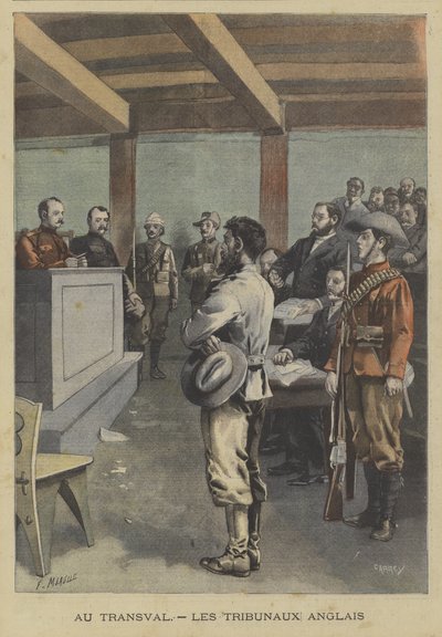 Een Boer voor een Britse rechtbank in de Transvaal door Fortune Louis Meaulle