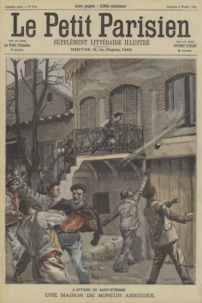 Een mijnwerkershuis onder belegering in St Etienne, Frankrijk door Fortune Louis Meaulle
