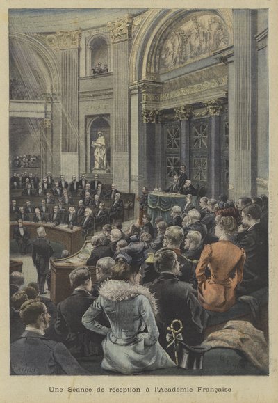 Een receptiesessie bij de Academie Française, Parijs door Fortune Louis Meaulle