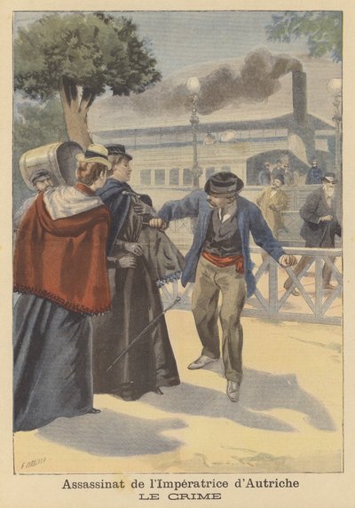 Moord op keizerin Elisabeth van Oostenrijk door Fortune Louis Meaulle