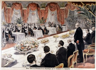 Diner aangeboden aan president van de republiek Félix Faure door Handel en Industrie, 