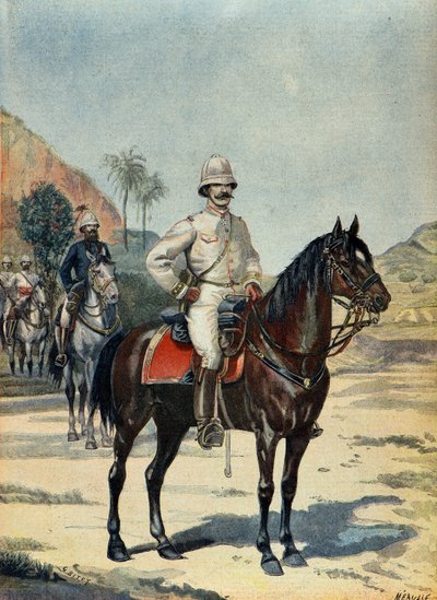 General Joseph Gallieni in Madagascar in 1899 (Engraving) door Fortune Louis Meaulle