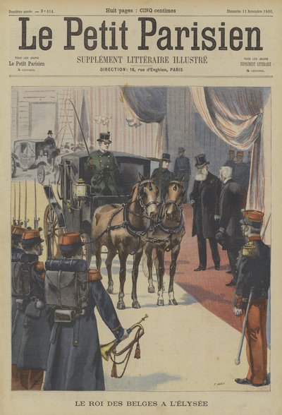 Leopold II, Koning der Belgen, in het Elysee Paleis, Parijs door Fortune Louis Meaulle