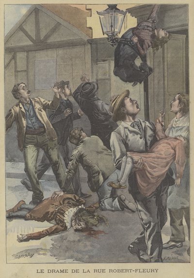Moord en zelfmoord in de Rue Robert-Fleury, Parijs door Fortune Louis Meaulle