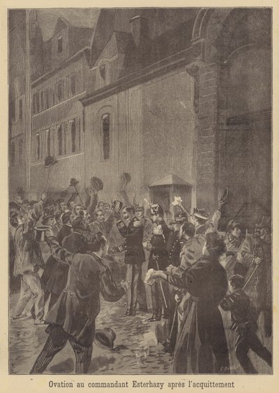 Ovation voor majoor Esterhazy na zijn vrijspraak door Fortune Louis Meaulle