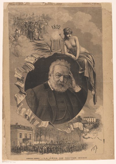 Portret van Victor Hugo door Fortune Louis Meaulle