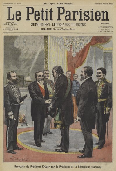 President Emile Loubet van Frankrijk ontvangt Paul Kruger, voormalig president van Transvaal door Fortune Louis Meaulle