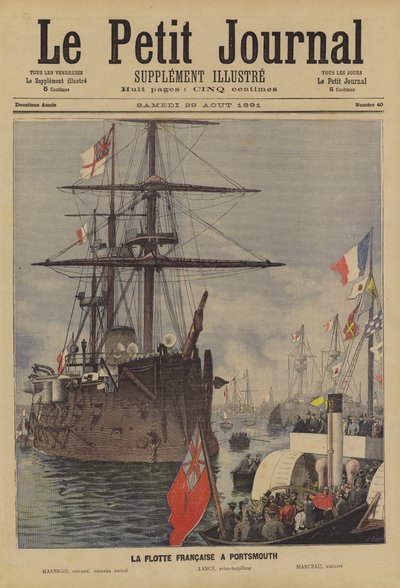 De Franse vloot in Portsmouth door Fortune Louis Meaulle