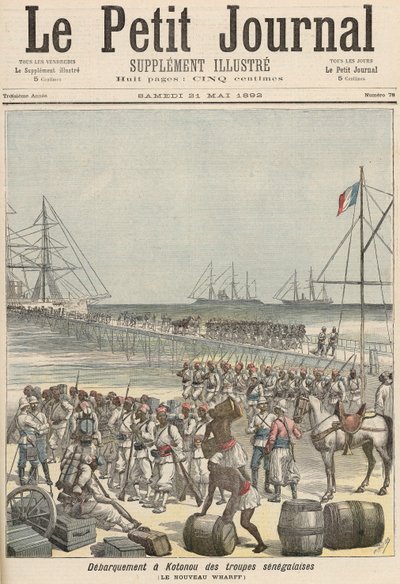 Landing van de Senegalese Troepen aan de Nieuwe Kade in Cotonou, uit 